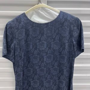 Navy blue short sleeve sheath dress